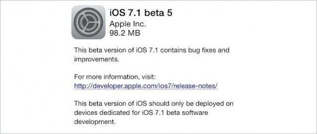 iOS 7.1 beta 5