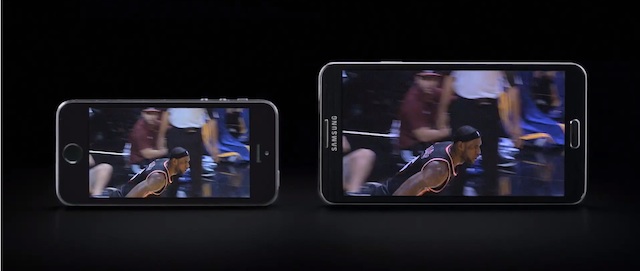 reklama Galaxy Note 3 vs iPhone 5S