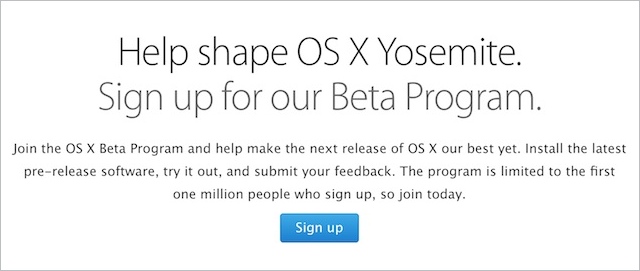 OS X Yosemite Beta Program