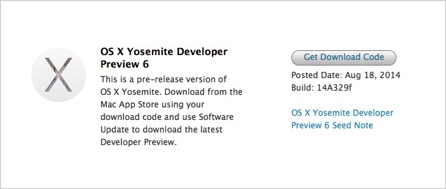 OS X Yosemite Developer Preview 6