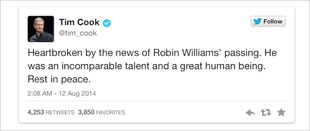 Robin Williams kondolencje