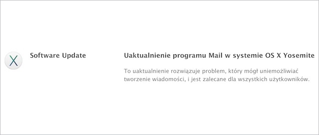 OS X Yosemite aktualizacja Mail
