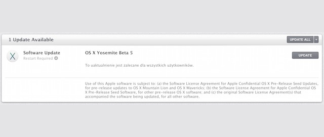 OS X Yosemite public bata 5