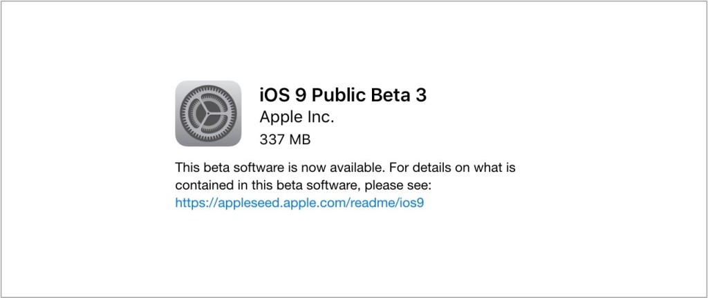 iOS 9 public beta 3