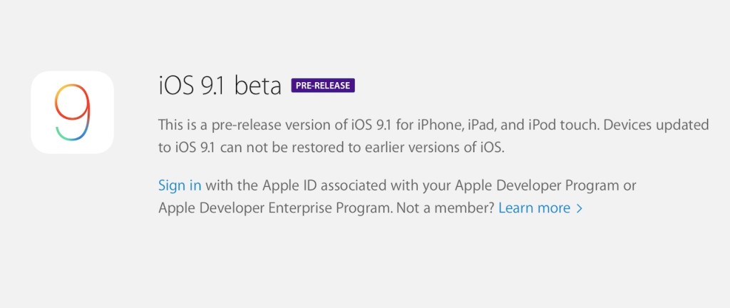 iOS 9.1 beta 1