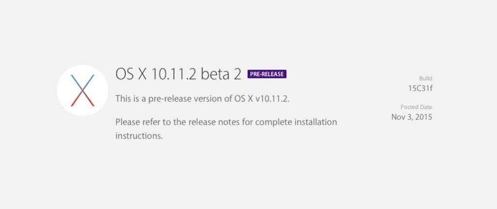 OS X 10.11.2 beta 2