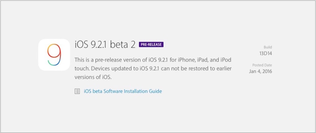 iOS 9.2.1 beta 2