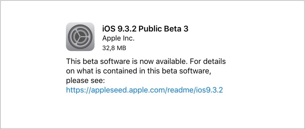 iOS 9.3.2 beta 3