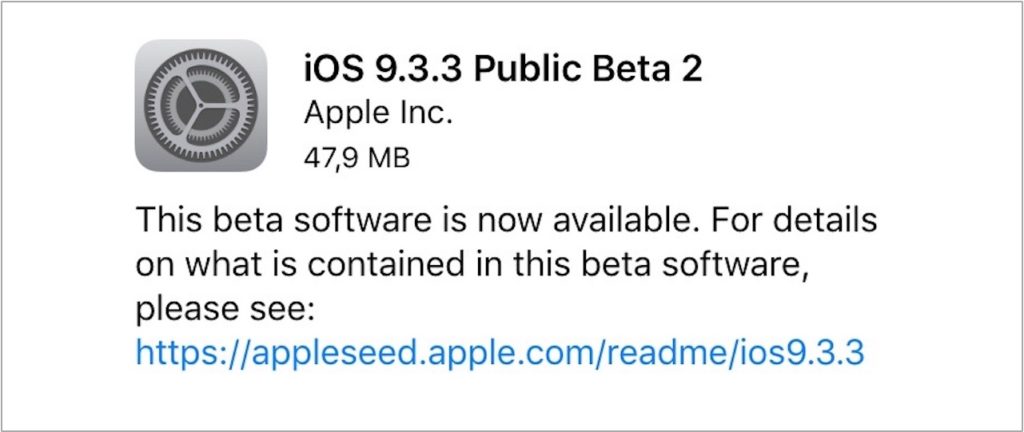 iOS 9.3.3 beta 2