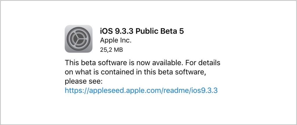 iOS 9.3.3 beta 5