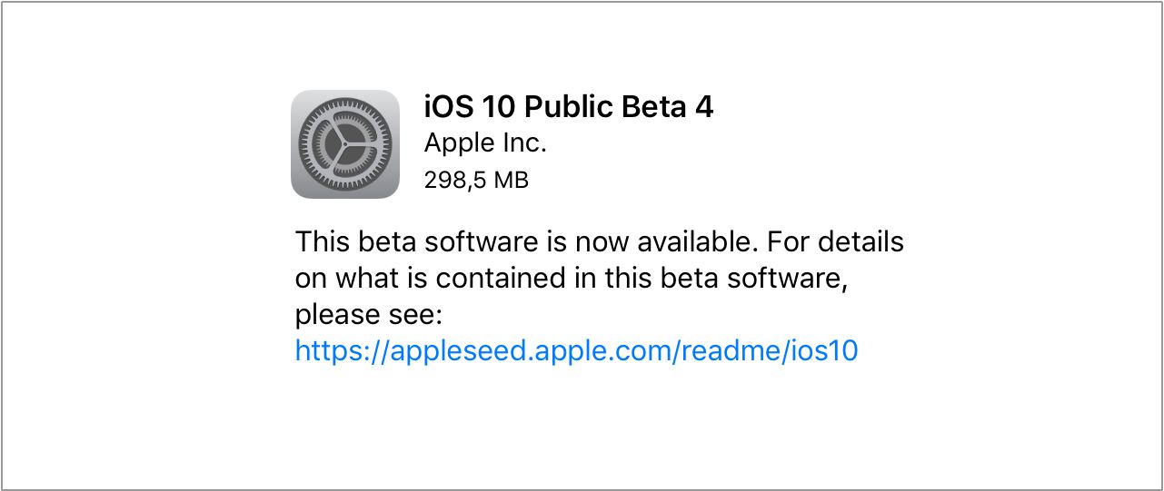 iOS 10 beta 4