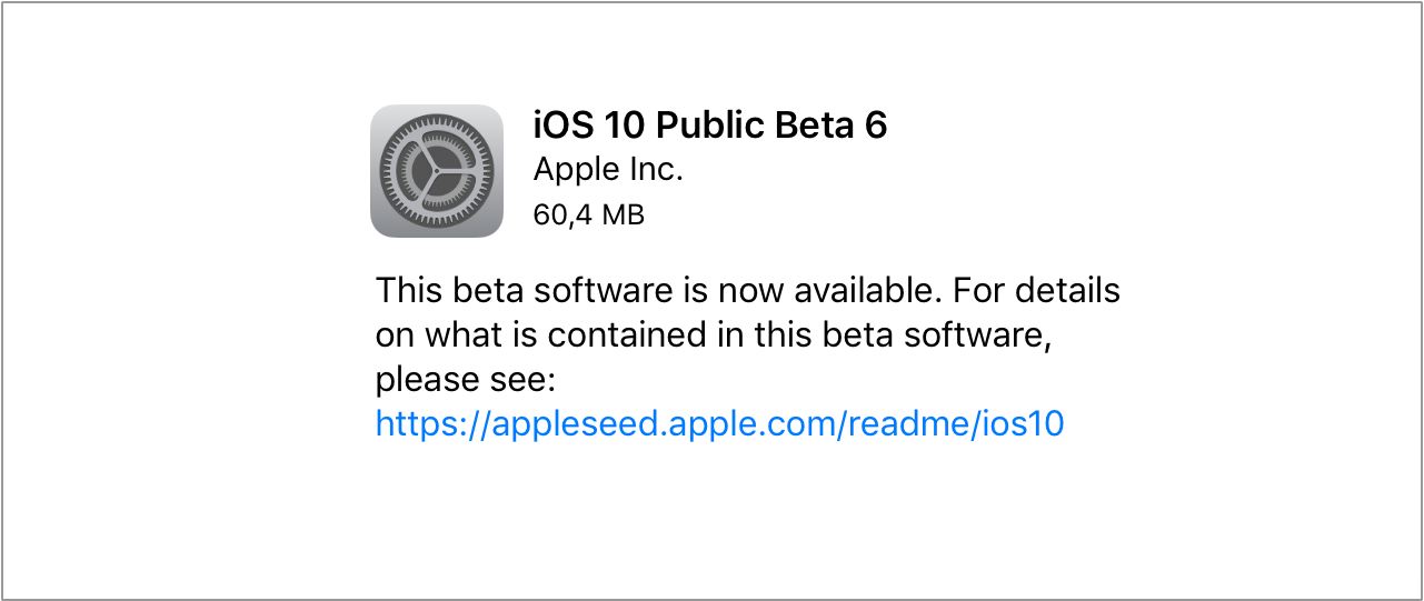 iOS 10 beta 6